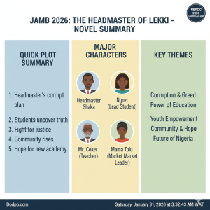jamb 2026 novel summary
