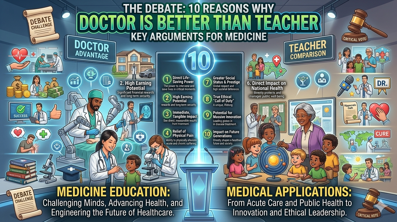 10 reasons why doctor is better than teacher debate