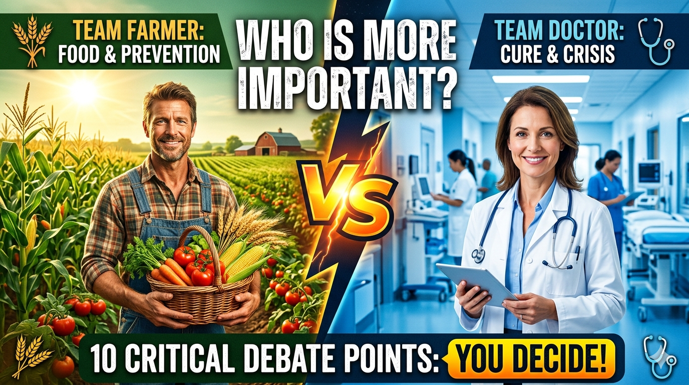 Who is more important between a farmer and a doctor debate points