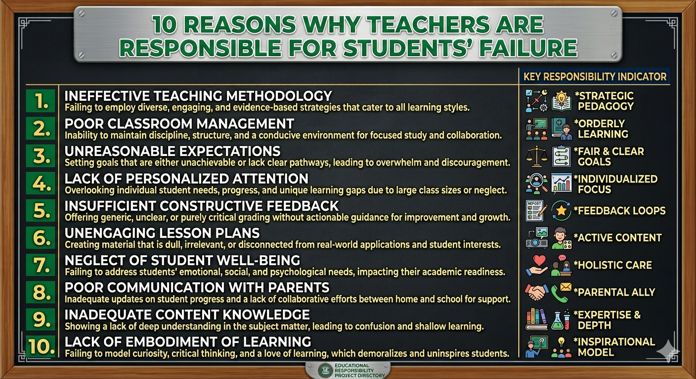 10 reasons why teachers are responsible for students' failure