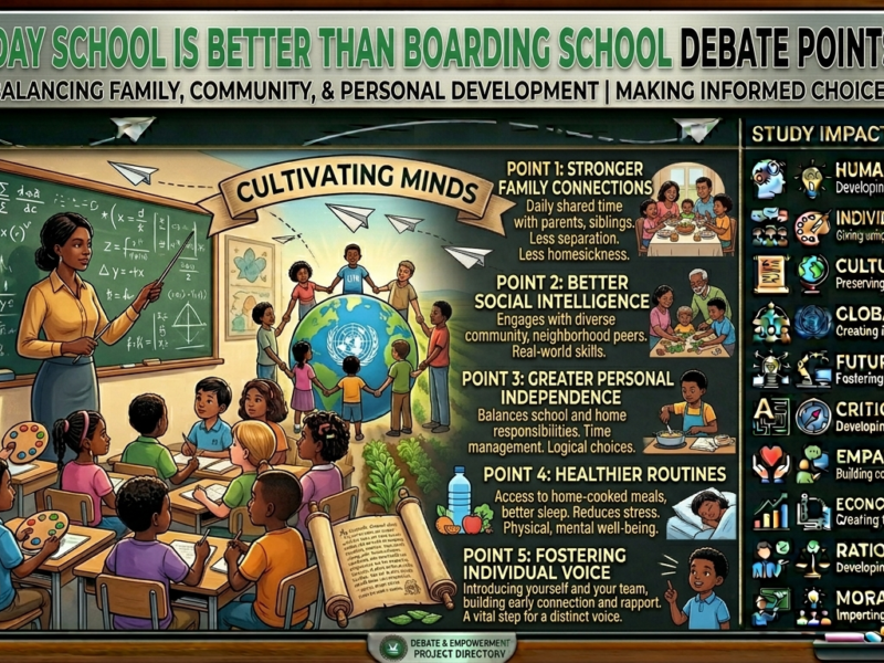 day school is better than boarding school debate points
