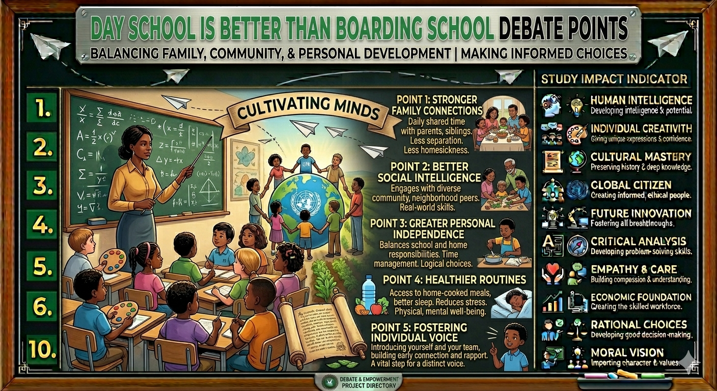 day school is better than boarding school debate points