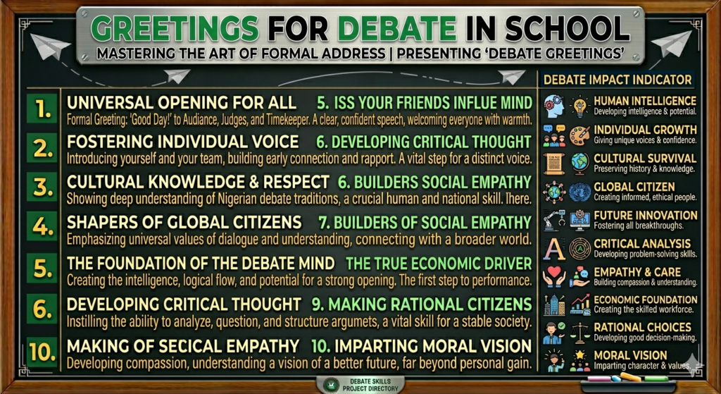 greetings for debate in school