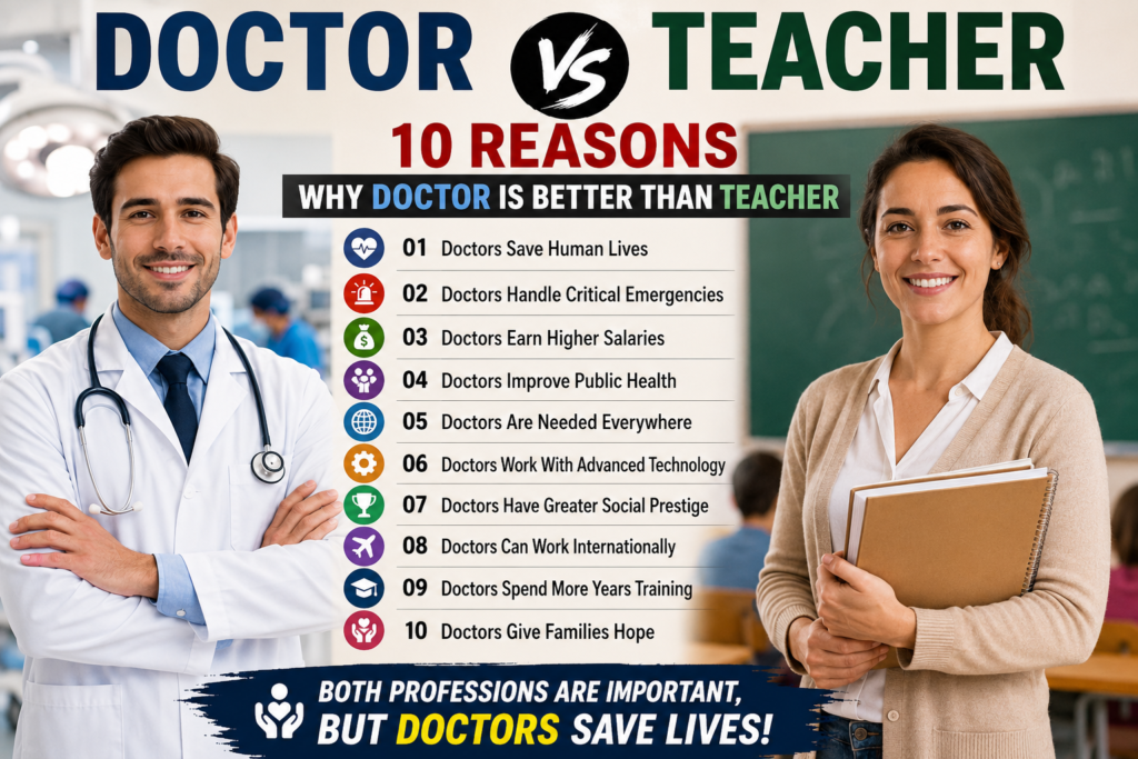10 Reasons Why Doctor Is Better Than Teacher Debate