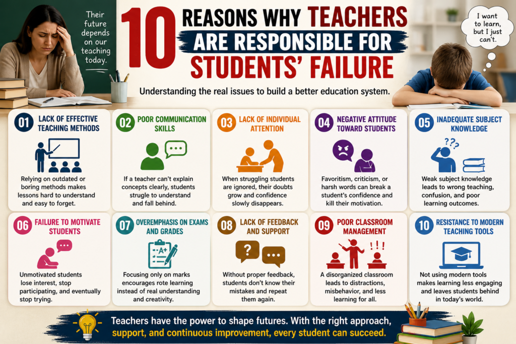 10 reasons why teachers are responsible for students' failure