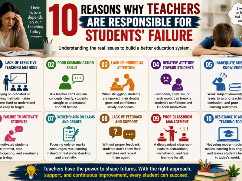 10 reasons why teachers are responsible for students' failure