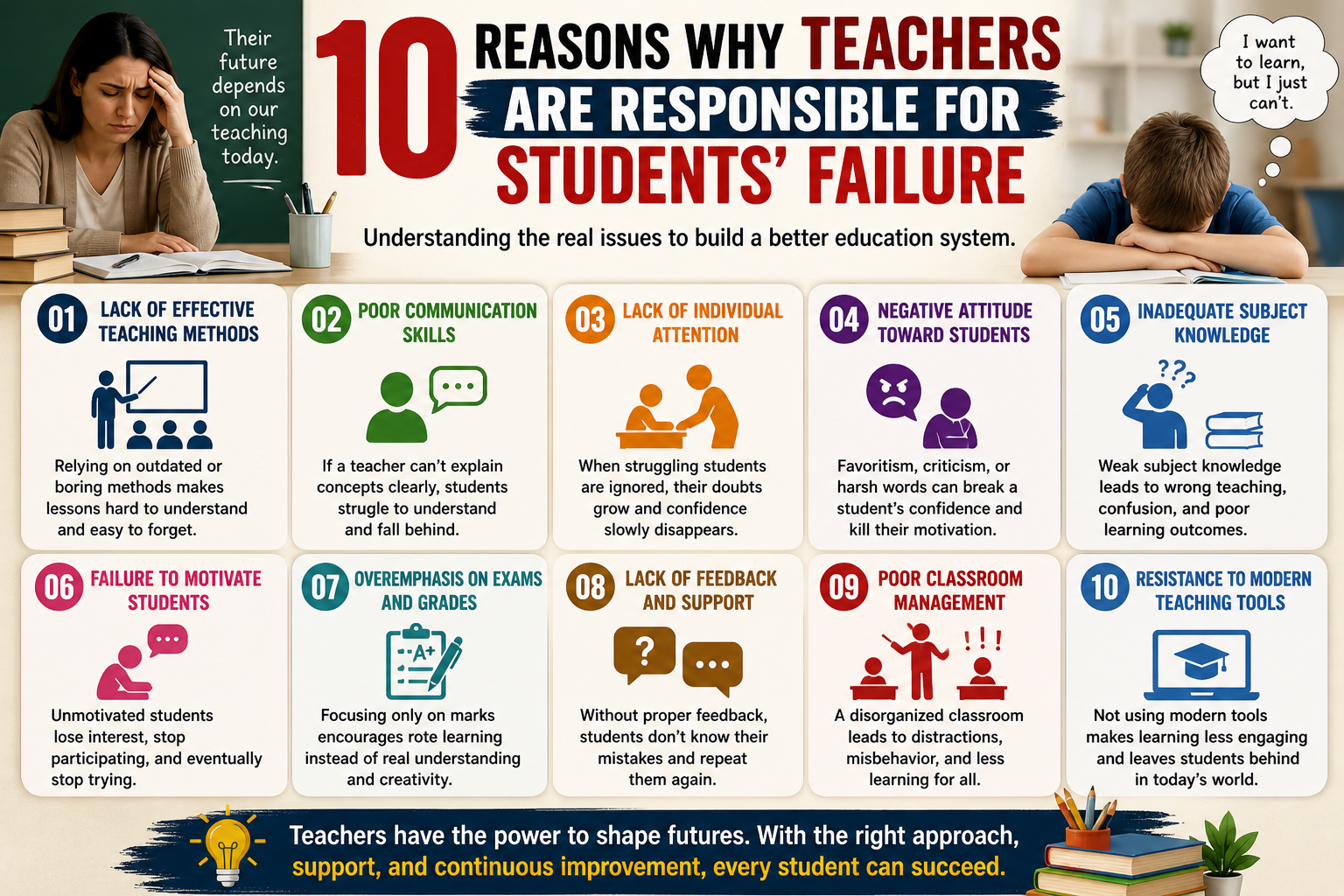 10 reasons why teachers are responsible for students' failure