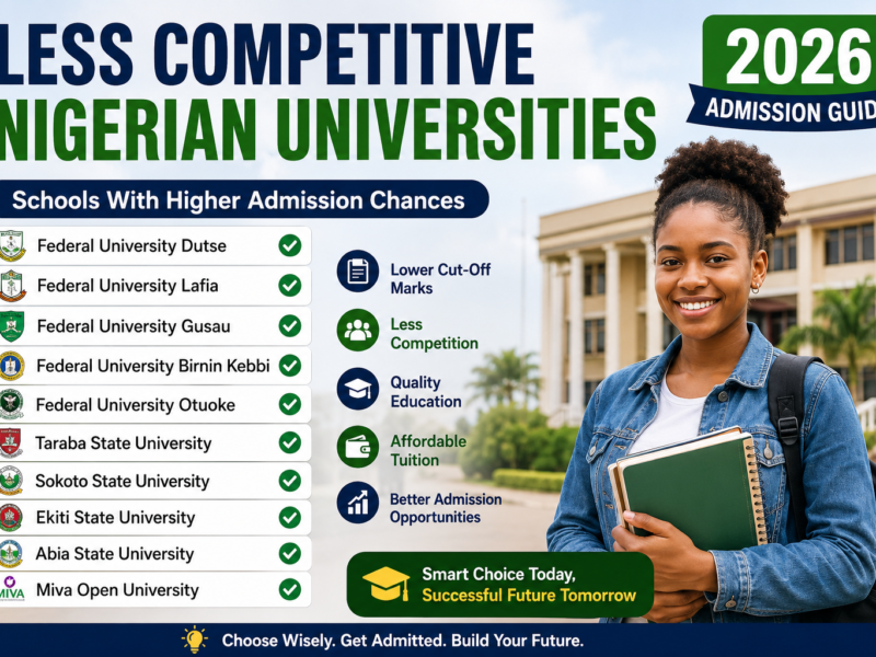 Less Competitive Nigerian Universities 2026 Schools With Higher Admission Chances