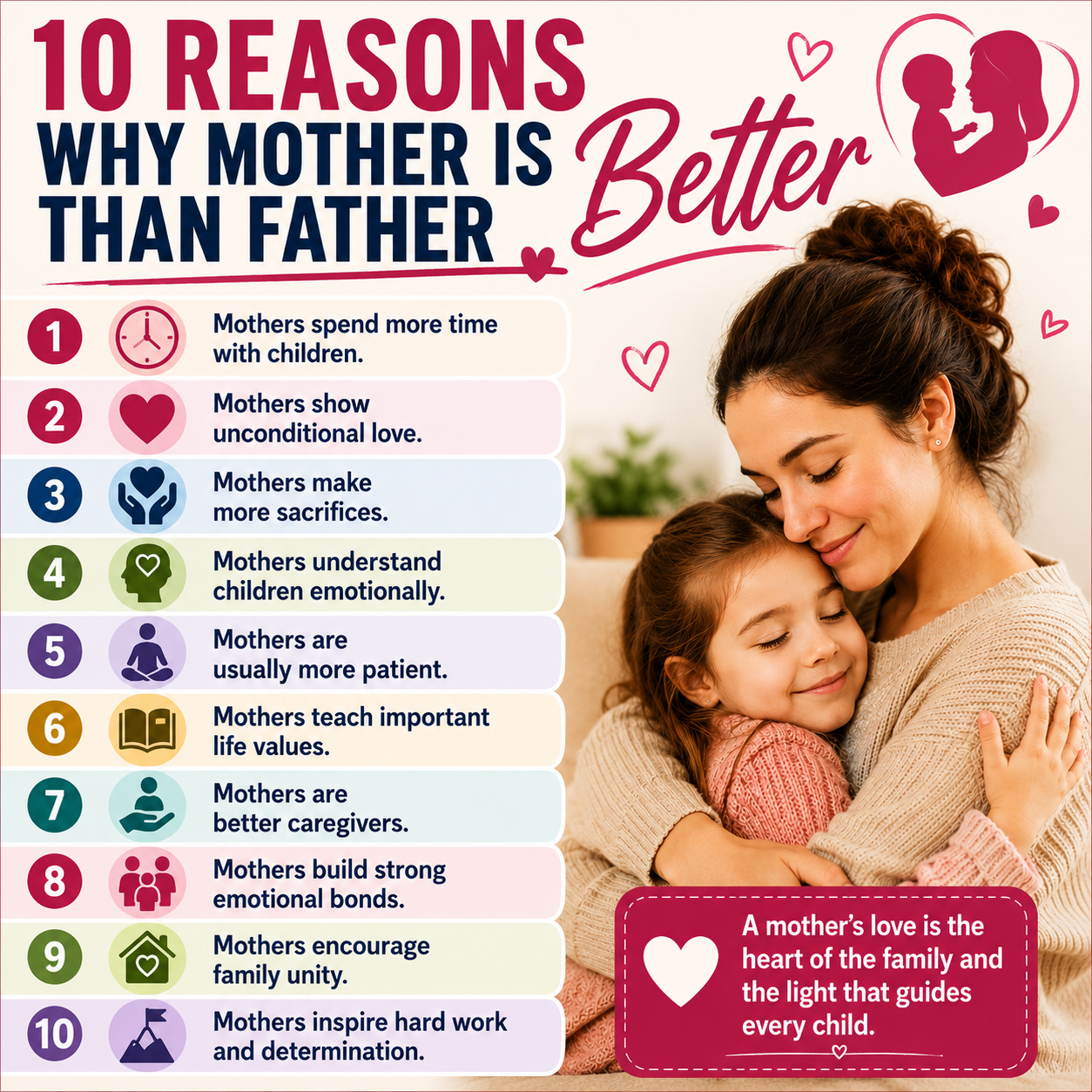 Reasons Why Mother Is Better Than Father