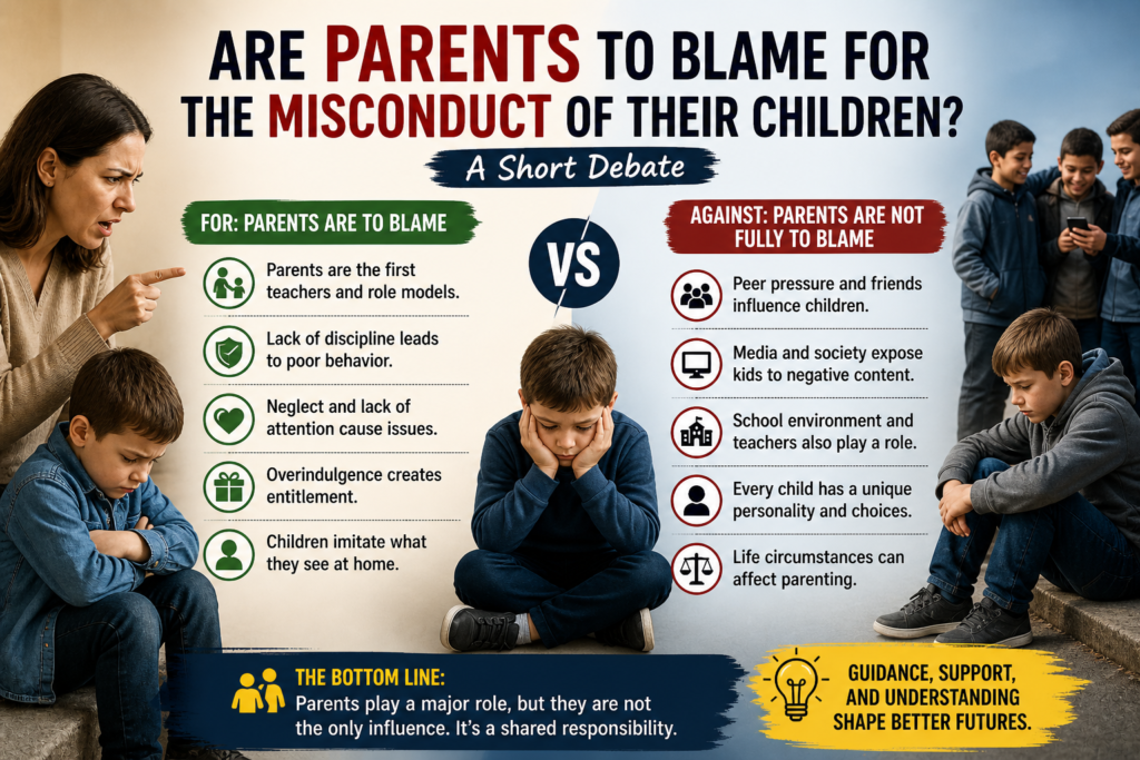 short debate on parents are to be blamed for the misconduct of their children