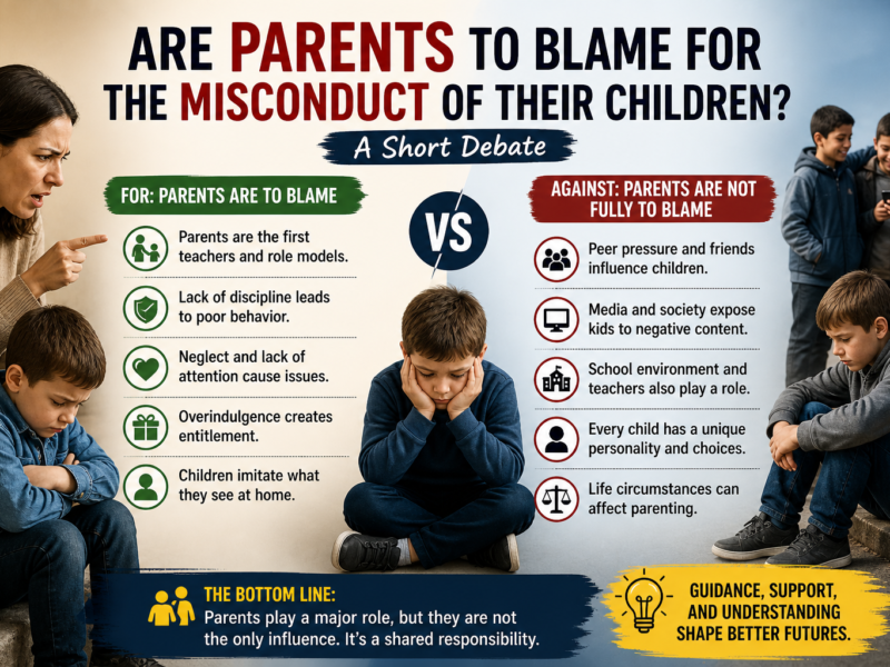 short debate on parents are to be blamed for the misconduct of their children