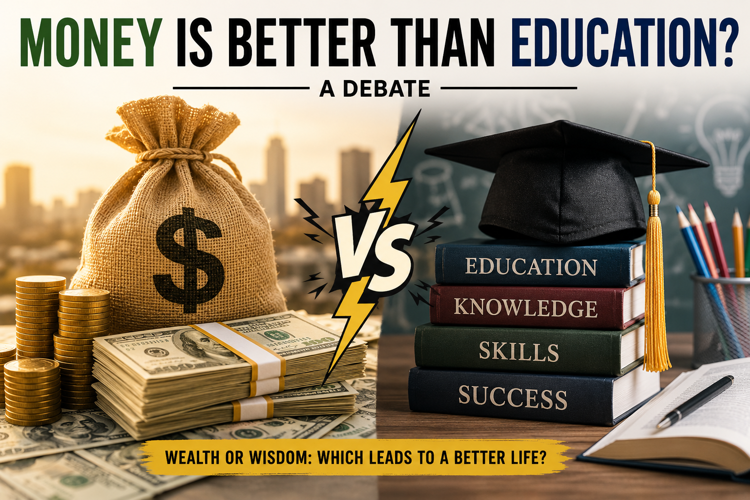 money is better than education debate points