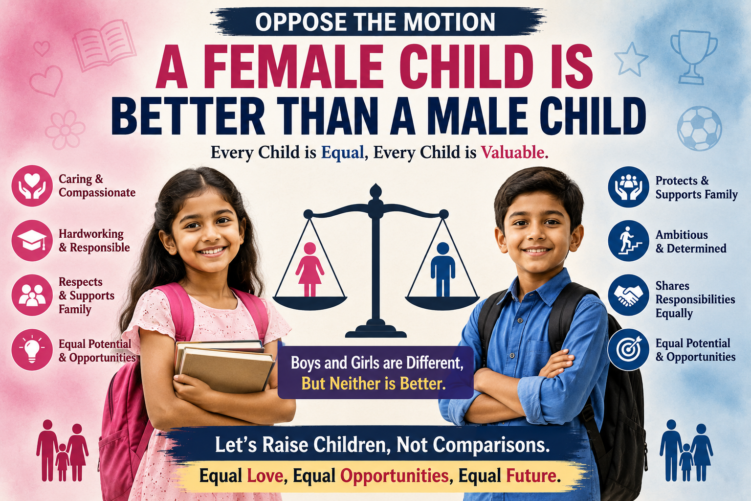 oppose the motion that says a female child is better than a male child