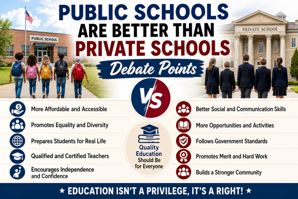 public schools are better than private schools debate points