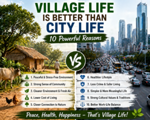 village life is better than city life 10 points