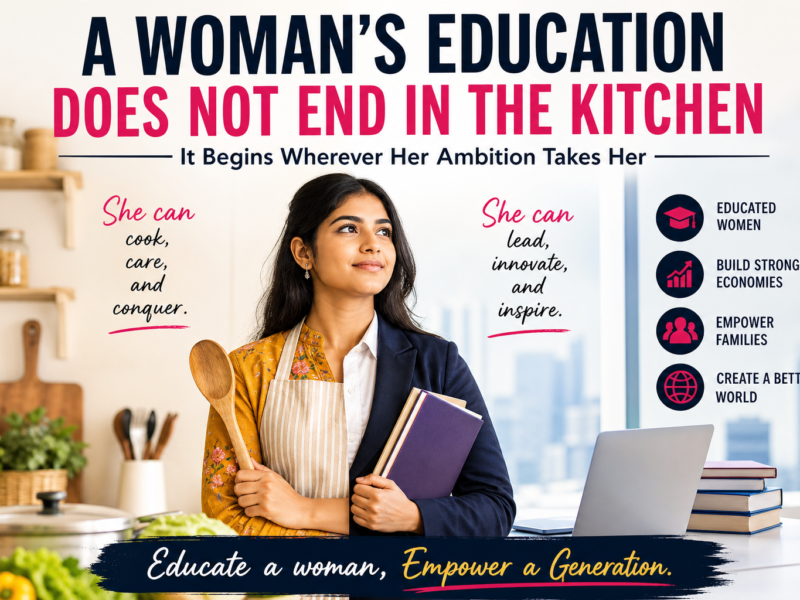 woman education does not end in the kitchen debate points