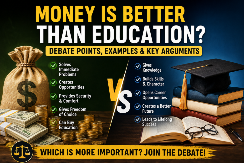 Money Is Better Than Education Debate Points