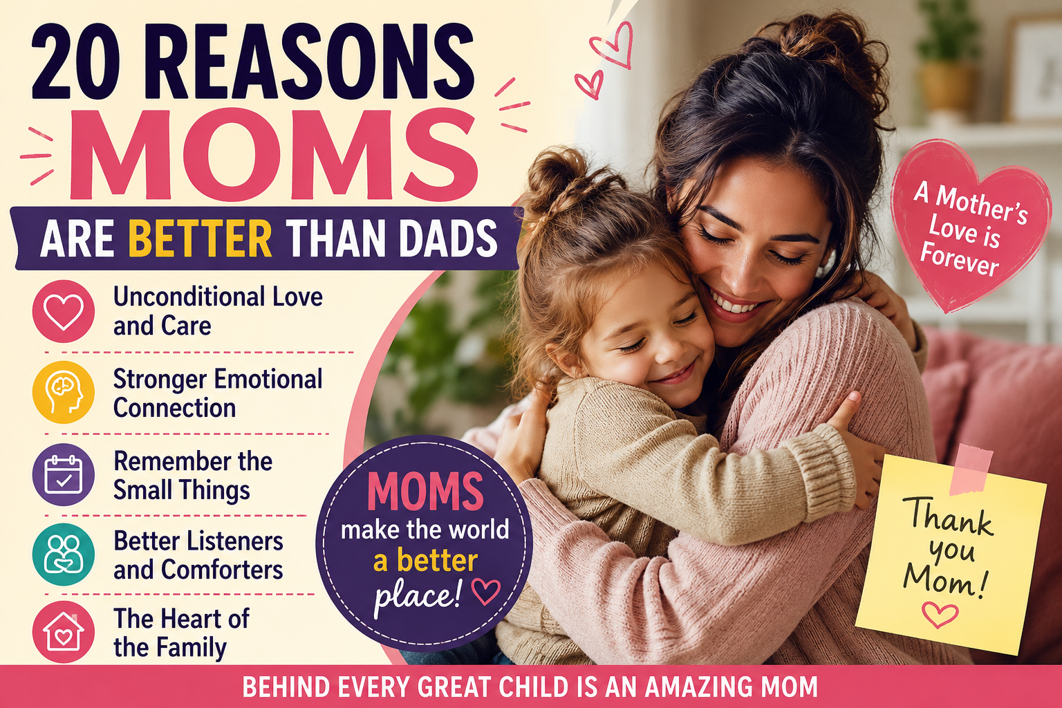 reasons why moms are better than dads